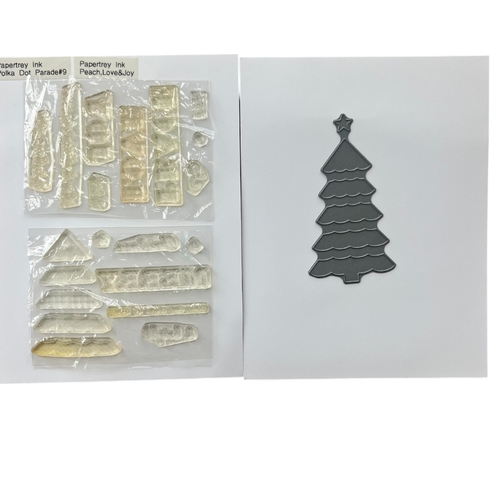Papertrey Ink Polka Dot Parade #9 Peace Love Joy Stamp Sets and Die Christmas